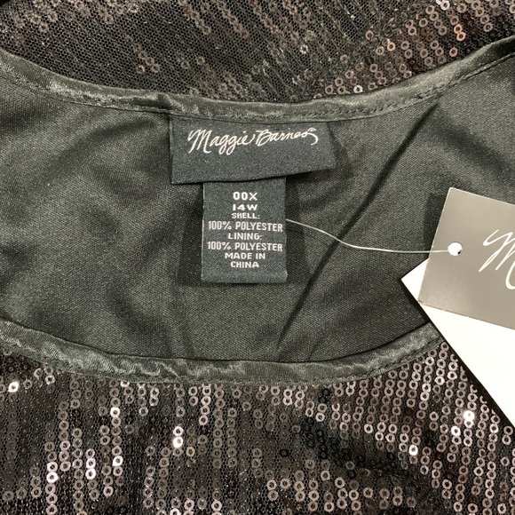 Maggie Barnes NWT SEQUIN BLACK Sheath Dress - Picture 6 of 8